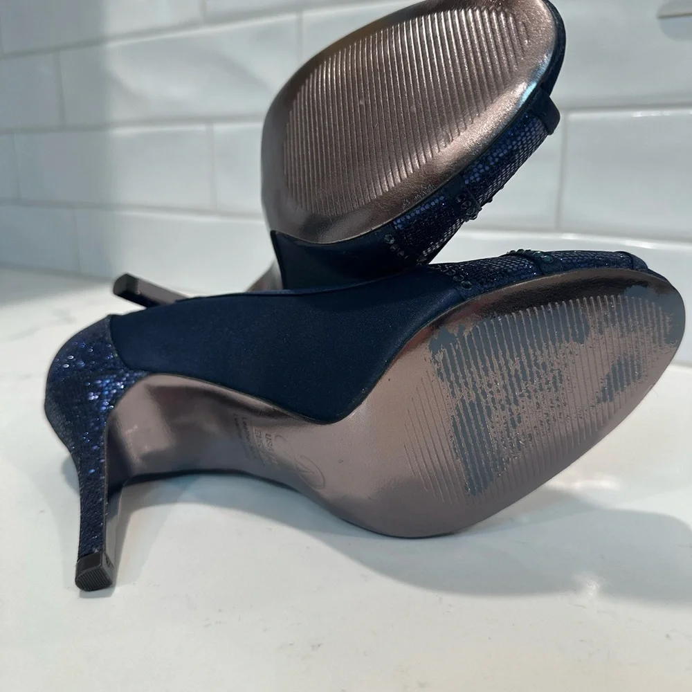 Adrianna Papell Midnight Blue Glitter Heels